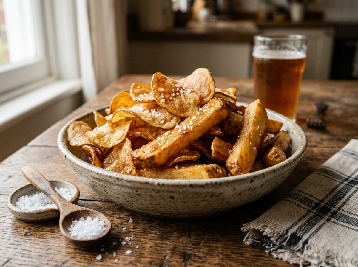 Golden potato chips